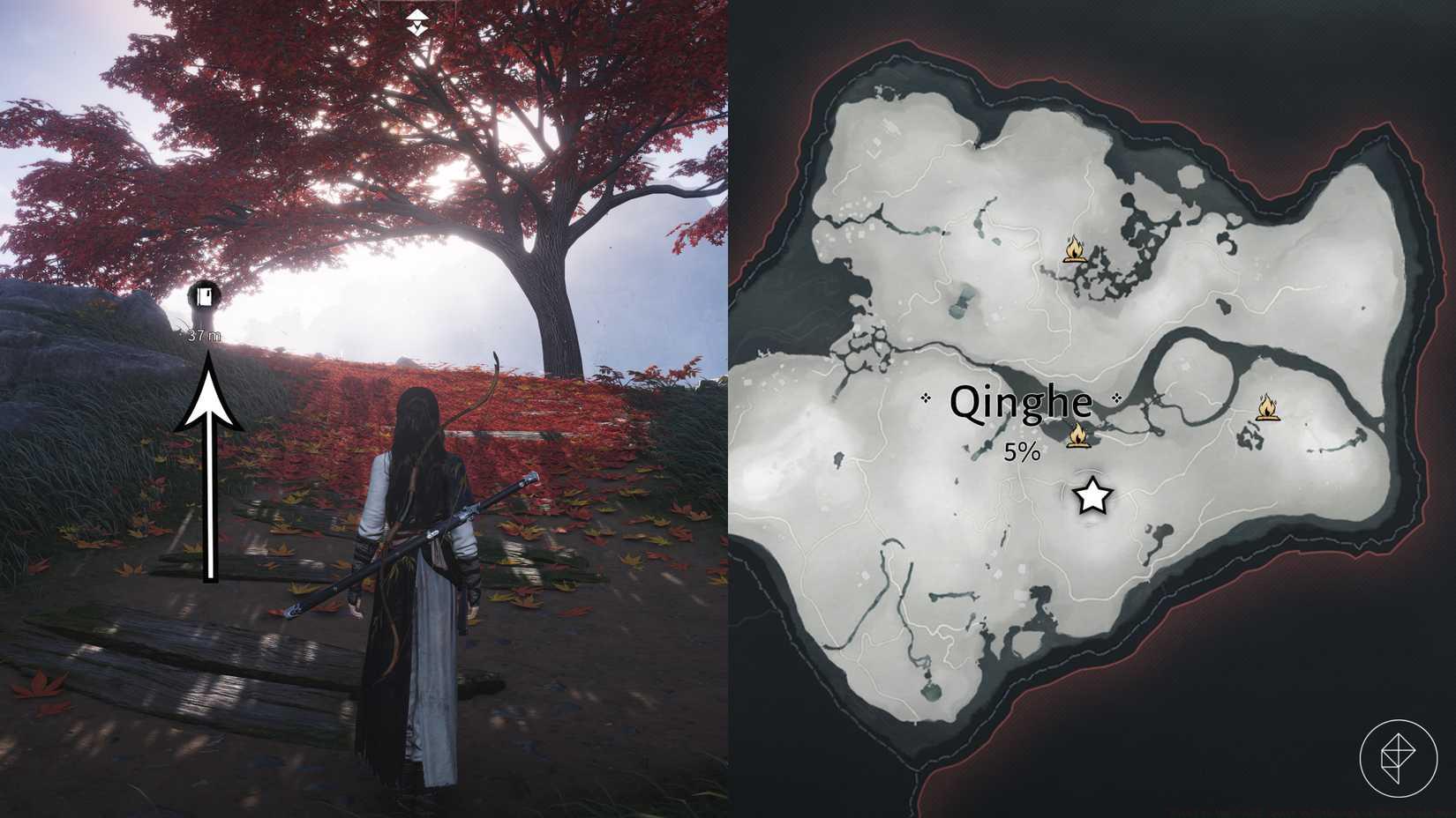 The 'Blind to the World' quest location in Where Winds Meet.