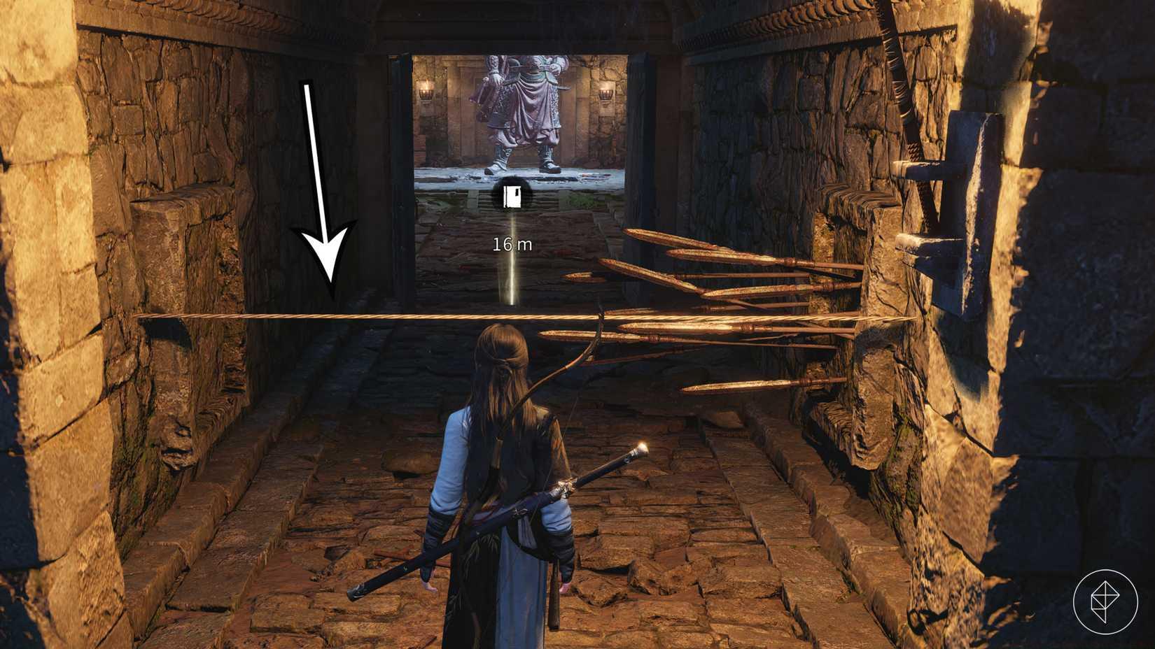 A rope trap in Where Winds Meet's 'Echoes of Old Battles' quest.